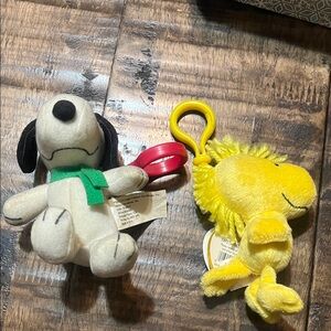 Snoopy and Woodstock Plush with clips.